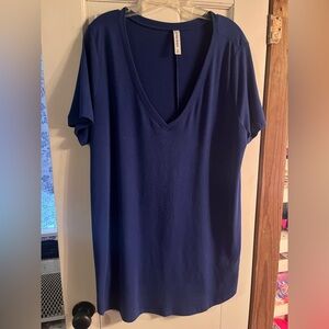 Zenana Outfitters Deep Blue V-Neck Tee